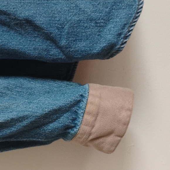 St. John's Bay | Vintage Denim Shirt with Leopard Print Collar | L - Picture 4 of 5